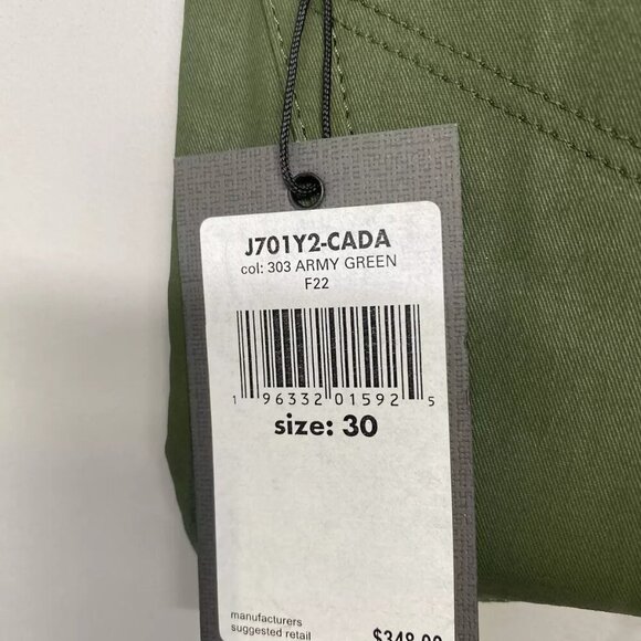 NEW JOHN VARATOS Mens J701 Coated Regular Jeans Size 30 x 32.5 Army Green - Picture 10 of 10